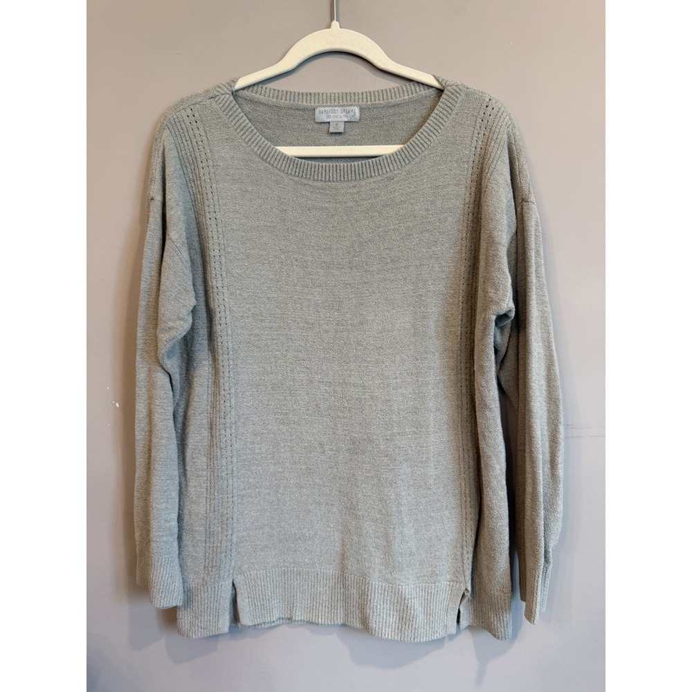 Barefoot‎ Dreams Sweater Womens Med CozyChic Ultra Lite Dockside Pointelle